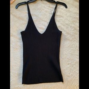 Black v-neck spaghetti tank size 1 XL